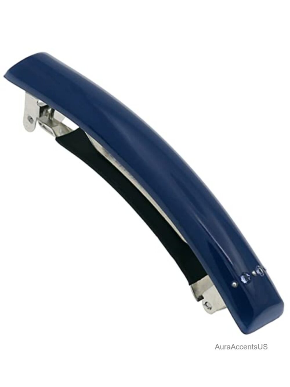 Rubberized Metal Clasp Strong Grip French Hair Barrette Cellulose Acetate